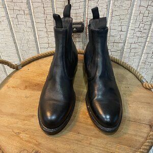 Vintage Custom All Leather Black Jodphurs Chelsee Boots with heel plate 11 E